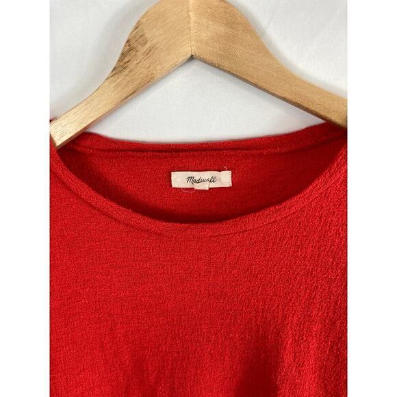 Madewell Texture & Thread Modern Side-Tie Top Tee Red Size XXS - Picture 4 of 6